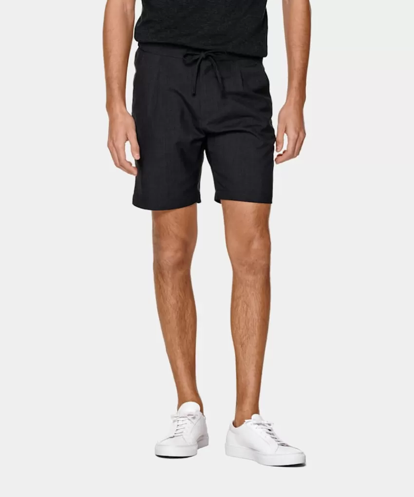 Suitsupply Ames Shorts Dunkelgrau Kordelzug Aus Pure S120er Tropical Schurwolle | Deutschland Fashion