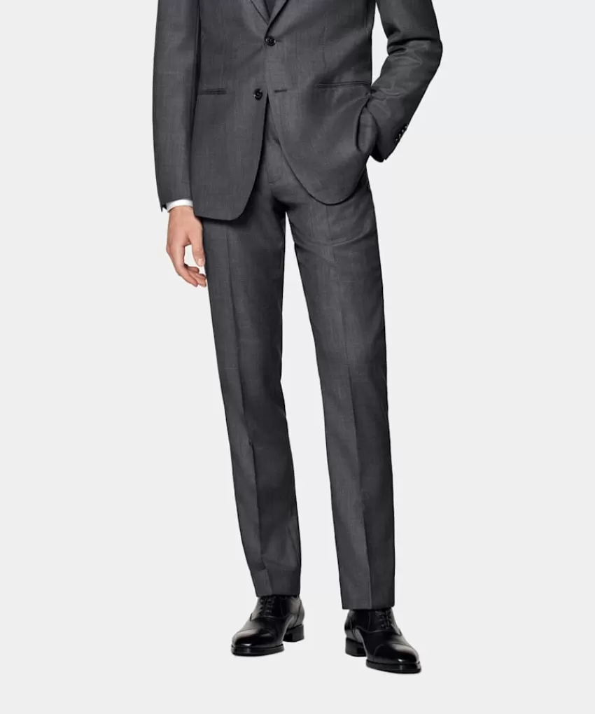 Suitsupply Brescia Anzughose Dunkelgrau Birdseye-Muster Slim Leg Straight Aus Pure S130er Schurwolle | Deutschland New
