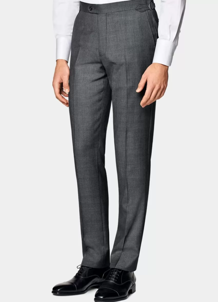 Suitsupply Brescia Anzughose Dunkelgrau Birdseye-Muster Slim Leg Straight Aus Pure S130er Schurwolle | Deutschland New