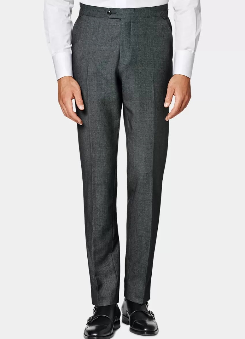 Suitsupply Brescia Anzughose Dunkelgrau Birdseye-Muster Slim Leg Straight Aus Pure S130er Schurwolle | Deutschland New