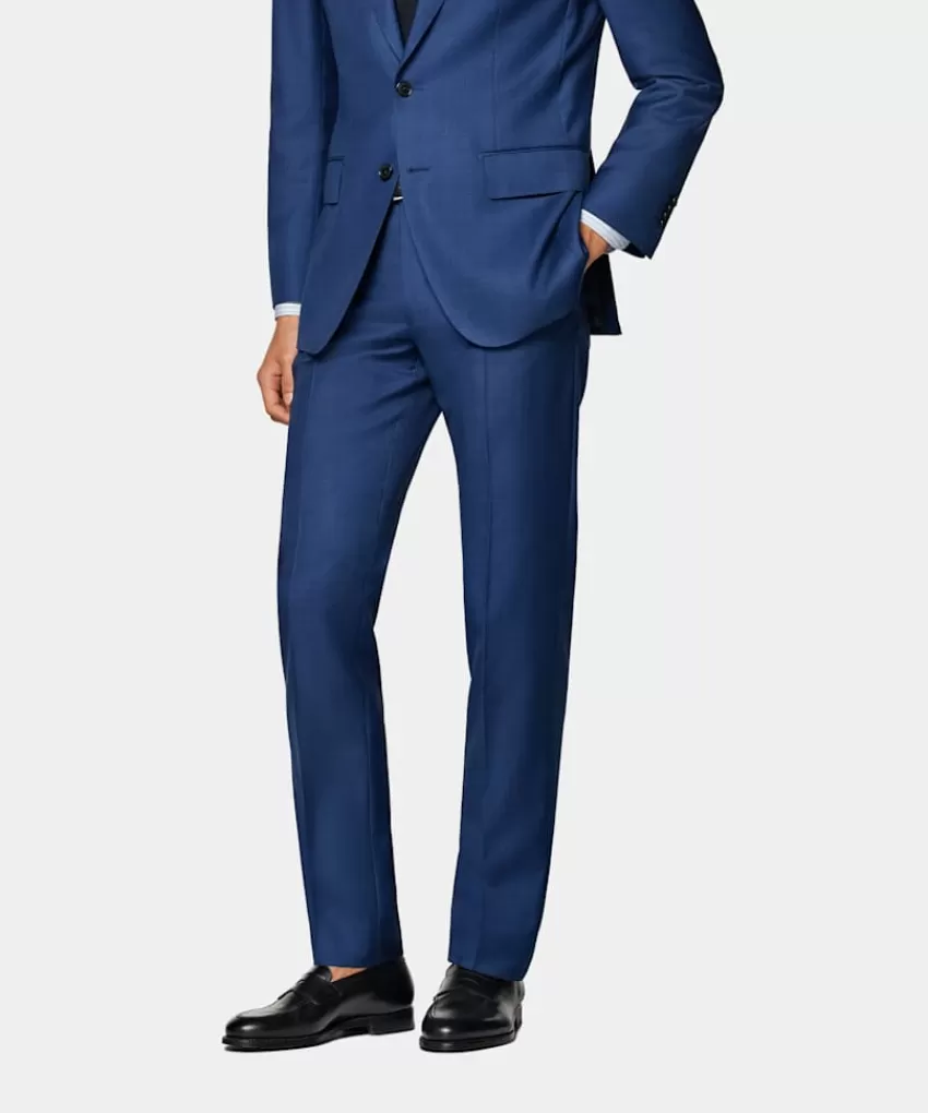 Suitsupply Brescia Anzughose Mittelblau Slim Leg Straight Aus Pure S110er Schurwolle | Deutschland Flash Sale