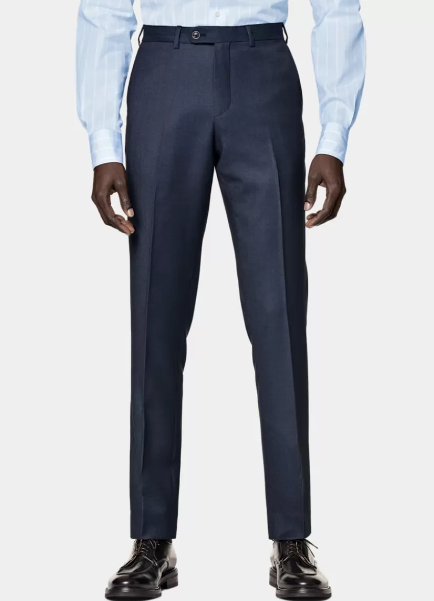 Suitsupply Brescia Anzughose Navy Birdseye-Muster Slim Leg Straight Aus Pure S130er Schurwolle | Deutschland Outlet
