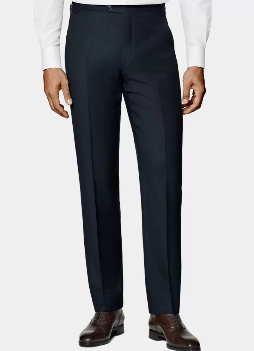 Suitsupply Brescia Anzughose Navy Birdseye-Muster Slim Leg Straight Aus Pure Schurwolle | Deutschland Best
