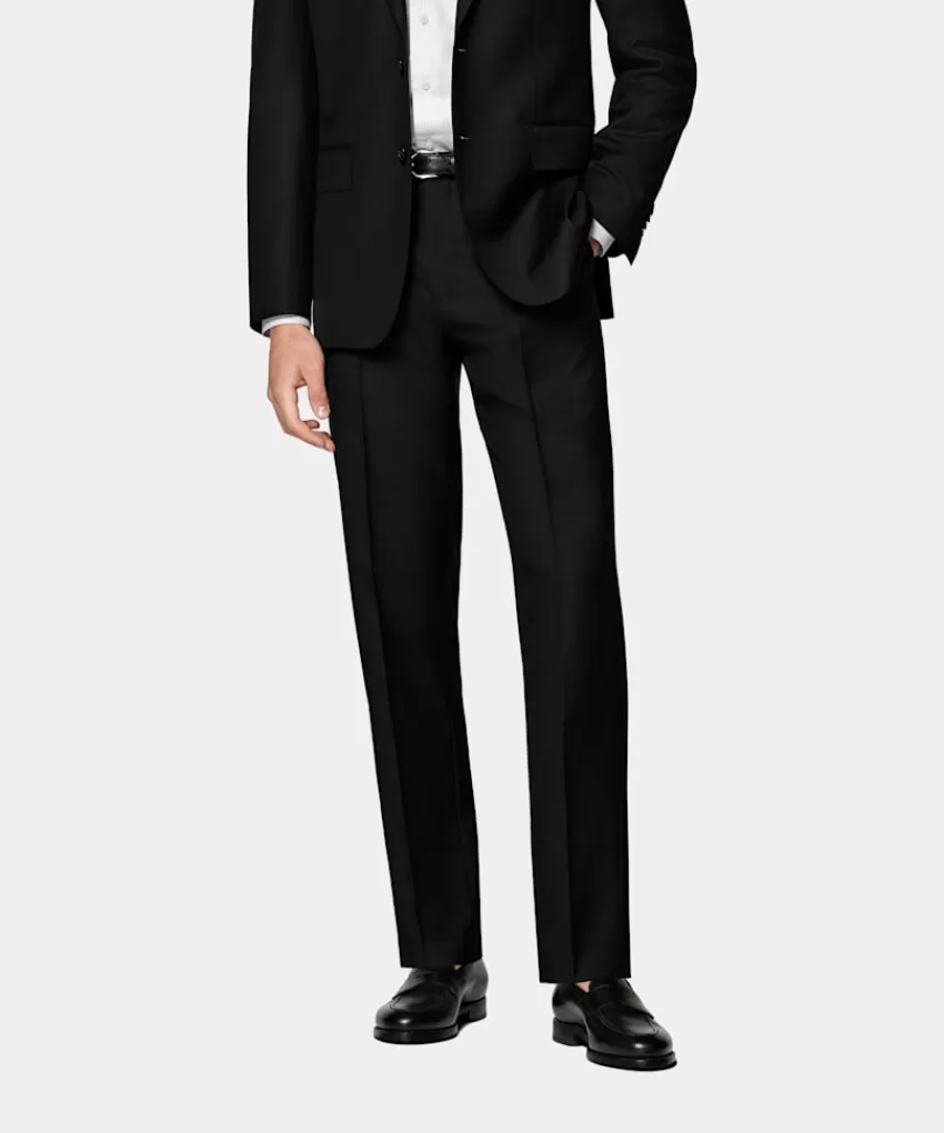 Suitsupply Brescia Anzughose Schwarz Slim Leg Straight Aus Pure S110er Schurwolle | Deutschland Best