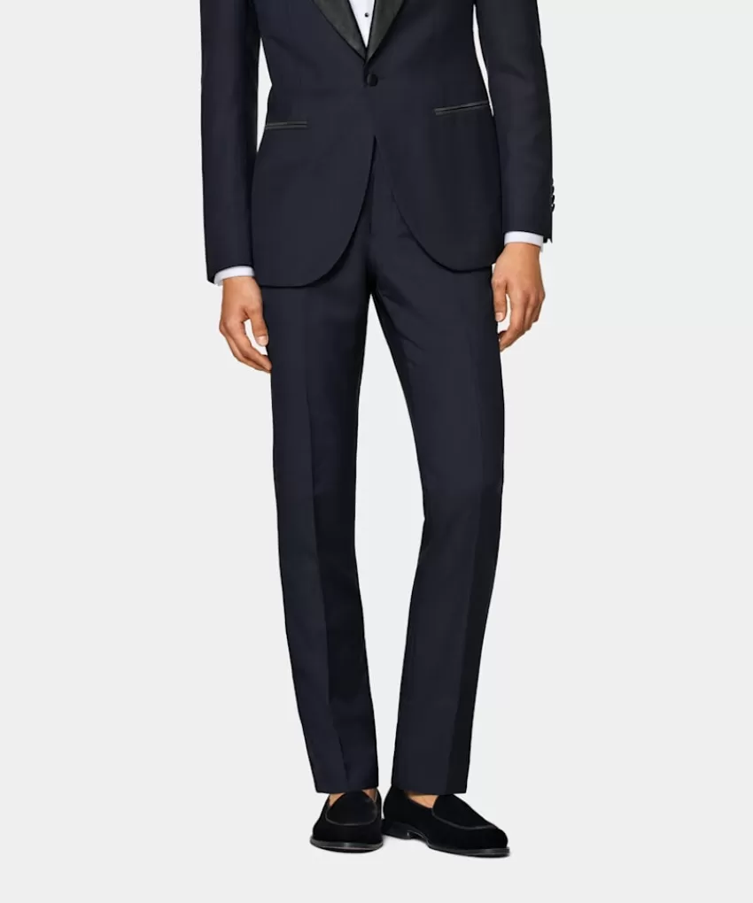 Suitsupply Brescia Smokinghose Navy Slim Leg Straight Aus Pure S110er Schurwolle | Deutschland Flash Sale