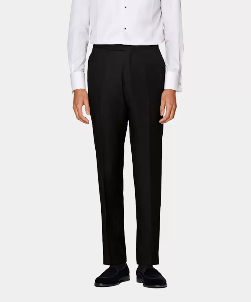Suitsupply Brescia Smokinghose Schwarz Slim Leg Straight Aus Pure S110er Schurwolle | Deutschland Shop