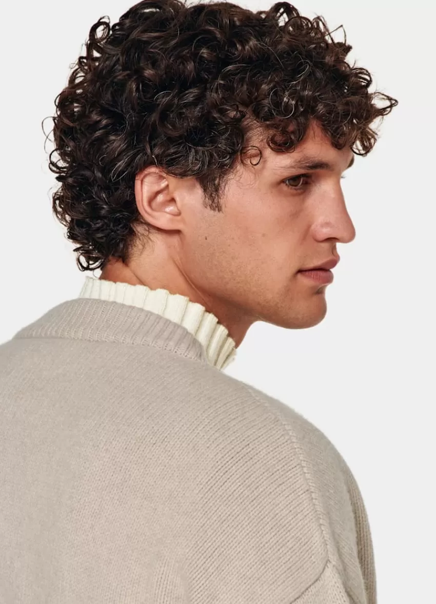 Suitsupply Cardigan Oversized Sand Aus Pure Schurwolle | Deutschland Fashion