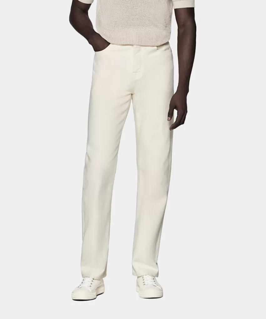 Suitsupply Charles Jeans Off-white Straight Leg Aus Selvedge Denim | Deutschland Best