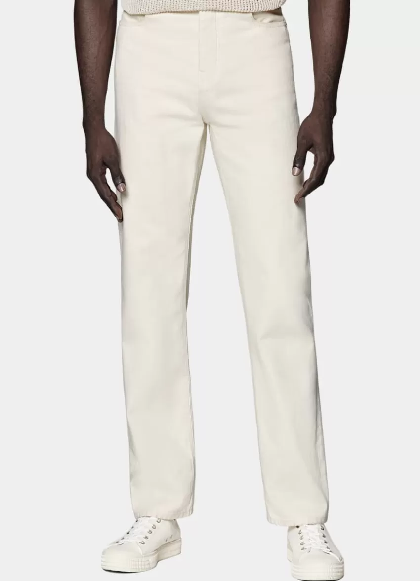 Suitsupply Charles Jeans Off-white Straight Leg Aus Selvedge Denim | Deutschland Best