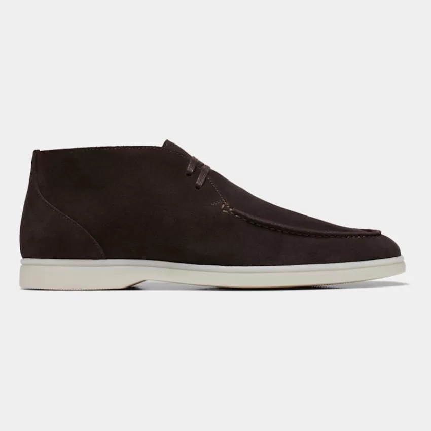 Suitsupply Chukka Boot Dunkelbraun Aus Italienisches Doubleface Kalbsvelours | Deutschland New