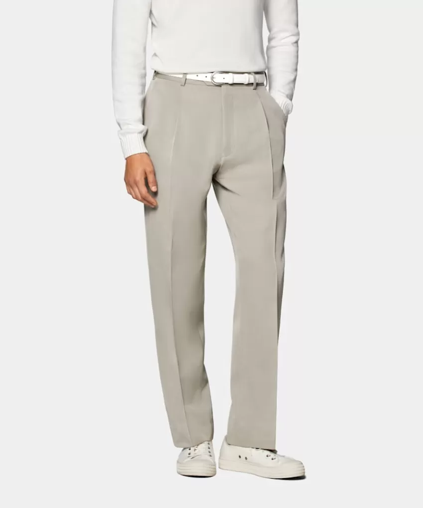 Suitsupply Duca Hose Hellgrün Wide Leg Straight Aus Wolle Mohair | Deutschland New
