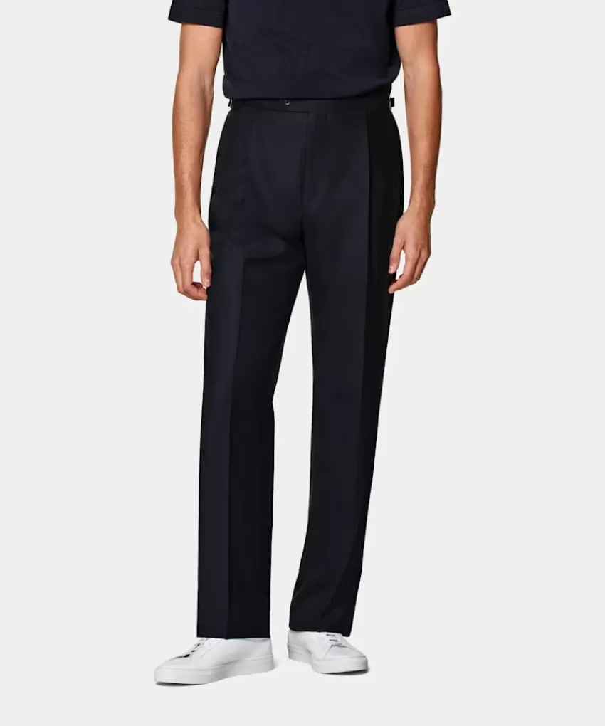 Suitsupply Duca Hose Navy Wide Leg Straight Aus Pure S110er Schurwolle | Deutschland Fashion