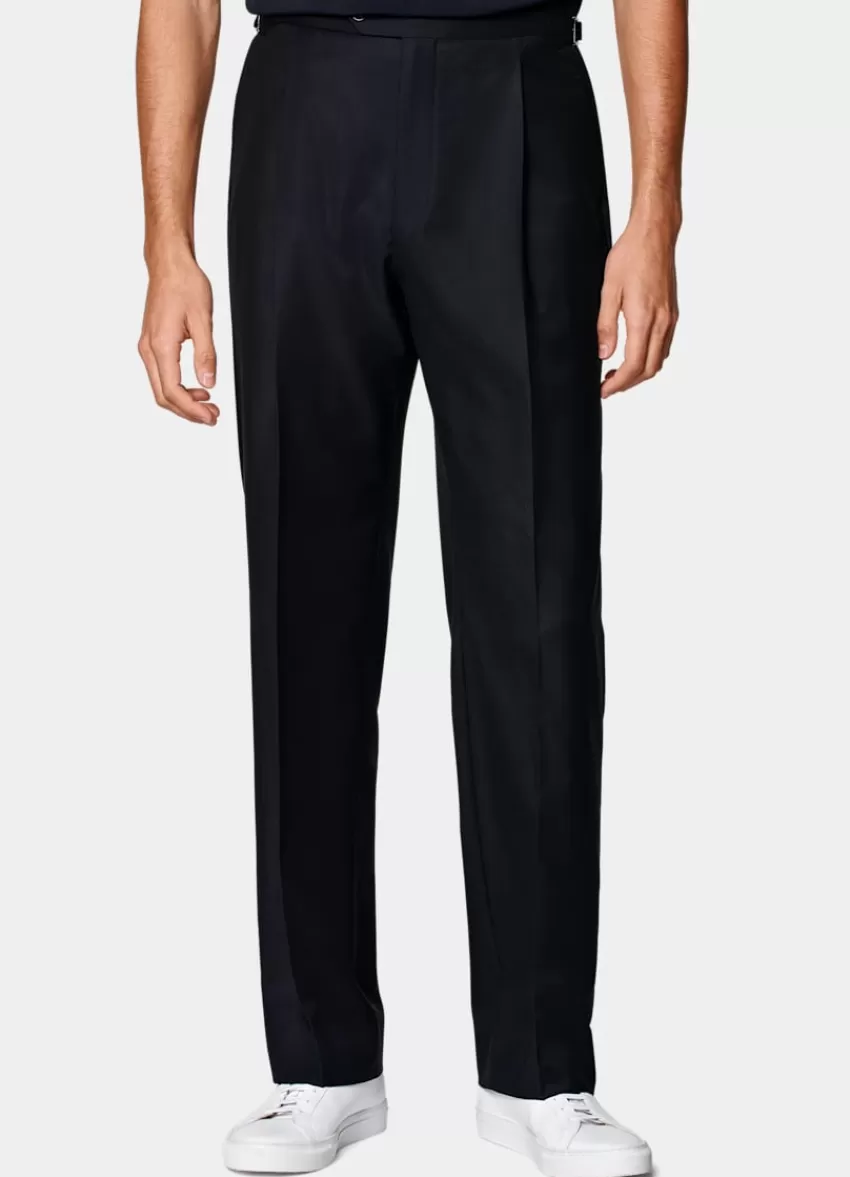 Suitsupply Duca Hose Navy Wide Leg Straight Aus Pure S110er Schurwolle | Deutschland Fashion