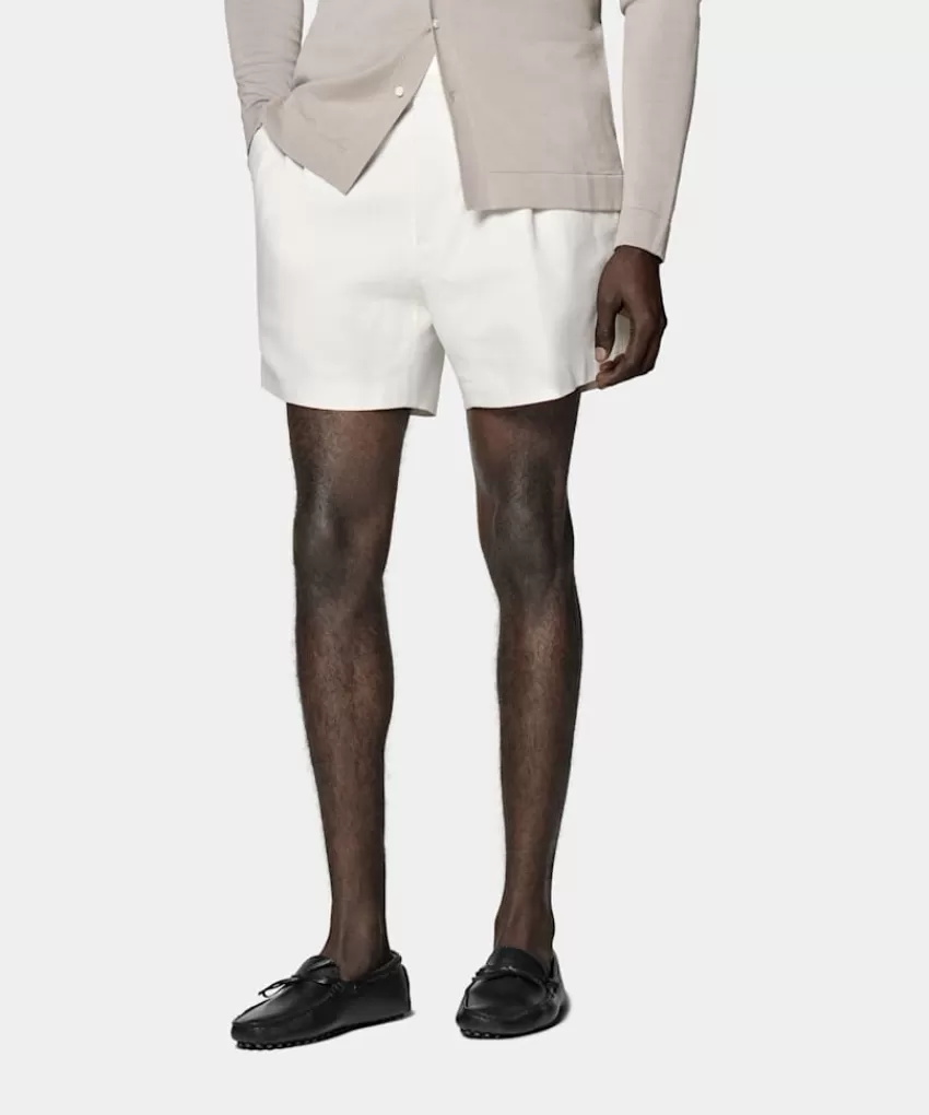 Suitsupply Duca Shorts Off-white Bundfalte Aus Reine Baumwolle | Deutschland Store