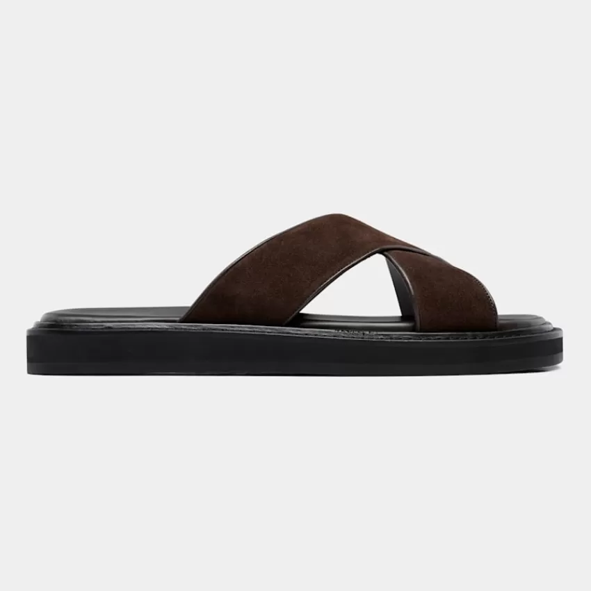 Suitsupply Dunkelbrauner Slipper Aus Italienisches Kalbvelours | Deutschland Hot