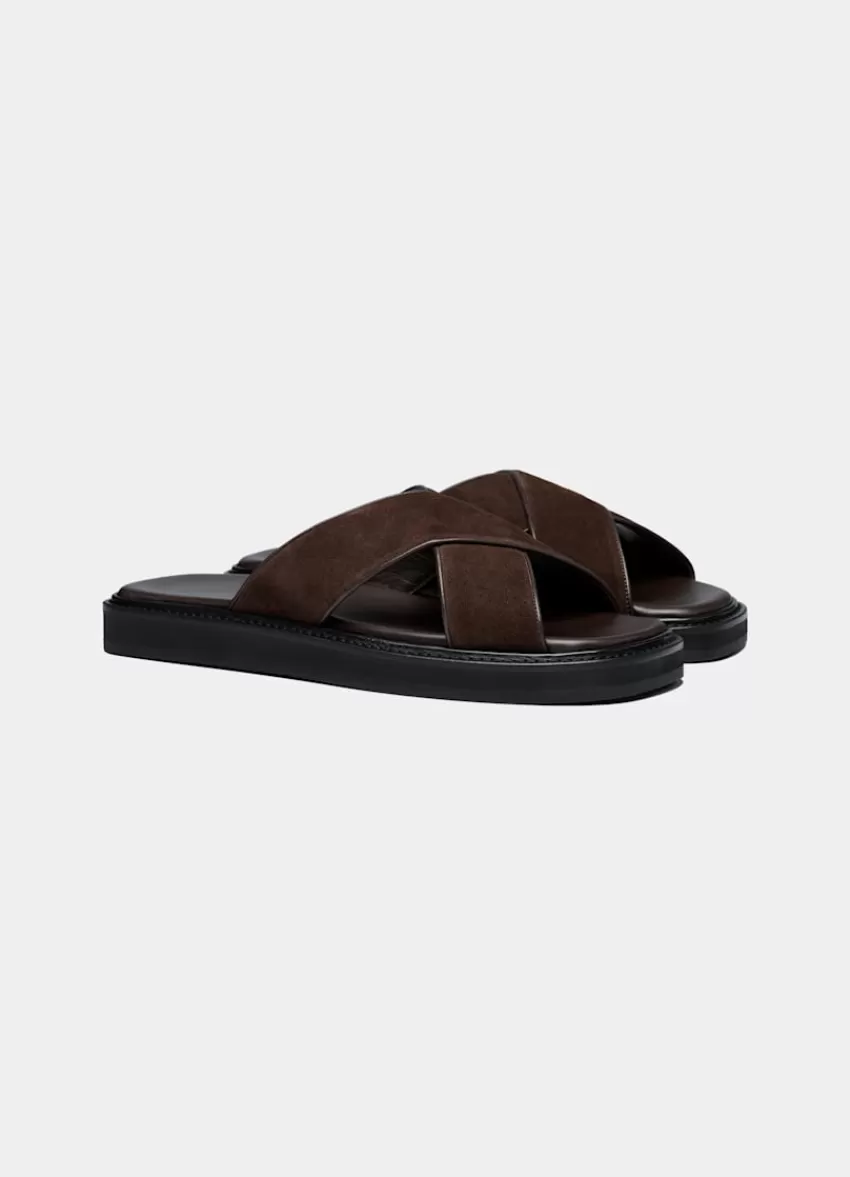 Suitsupply Dunkelbrauner Slipper Aus Italienisches Kalbvelours | Deutschland Hot