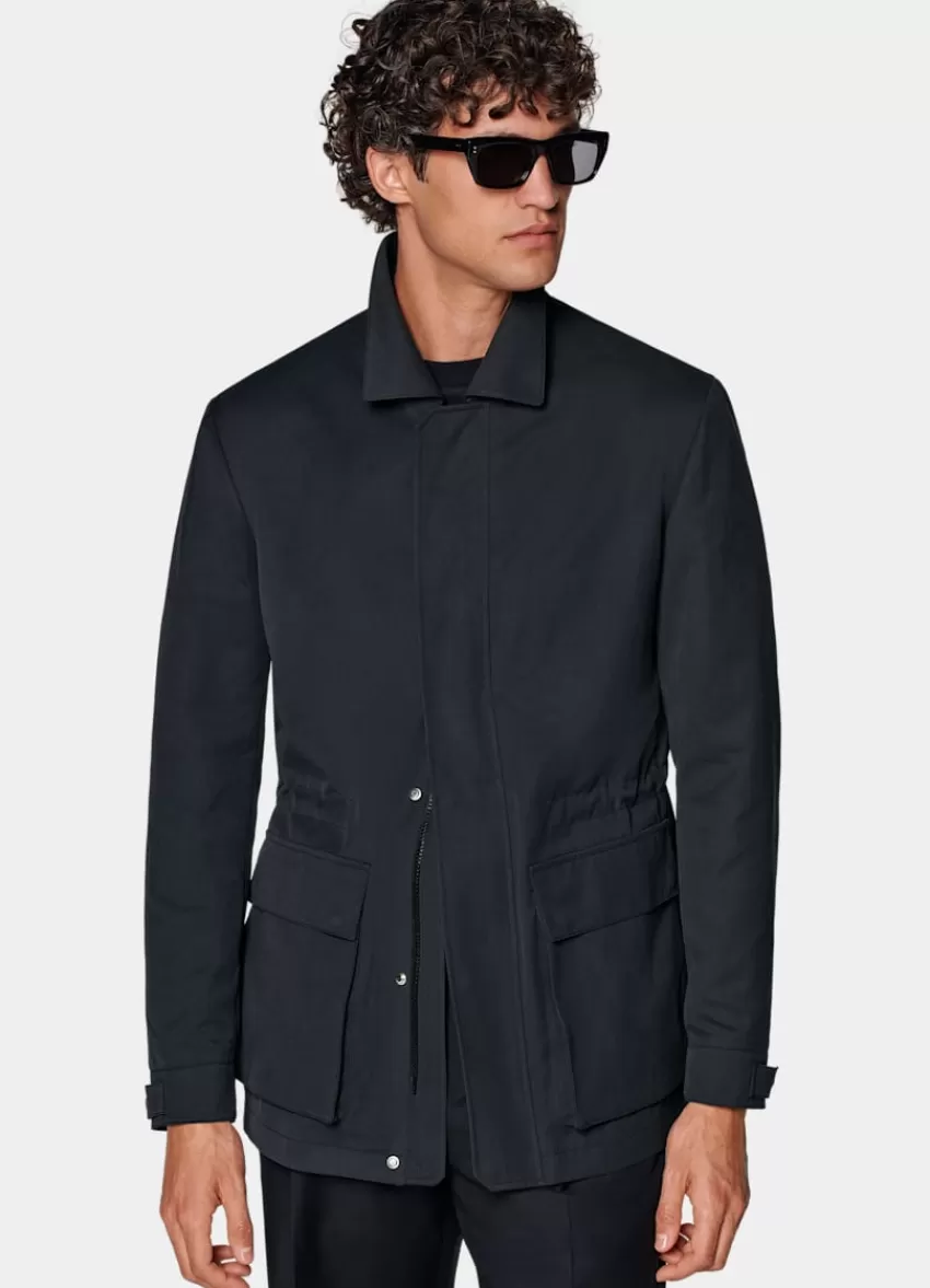 Suitsupply Fieldjacket Navy Aus Wasserabweisender Technischer Stoff | Deutschland Cheap