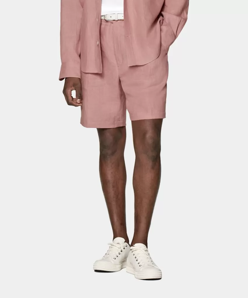 Suitsupply Firenze Shorts Hellpink Aus Pures Leinen | Deutschland Shop