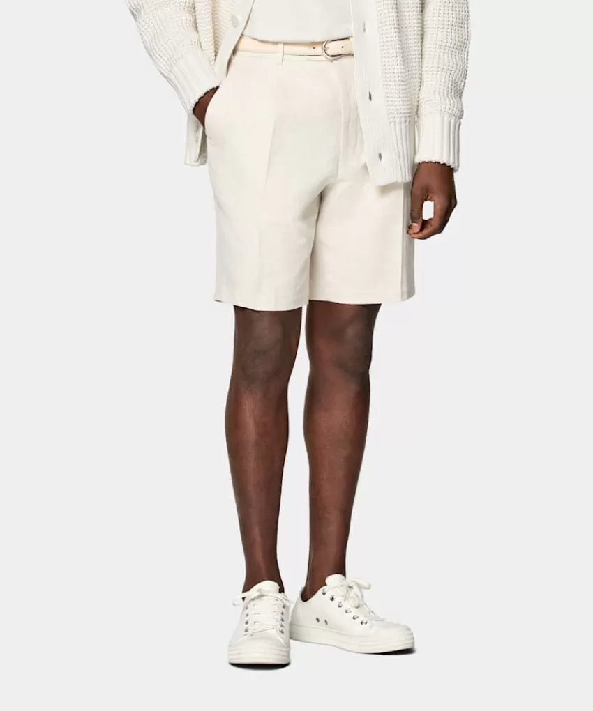 Suitsupply Firenze Shorts Sand Bundfalte Aus Baumwolle-Leinen | Deutschland Flash Sale