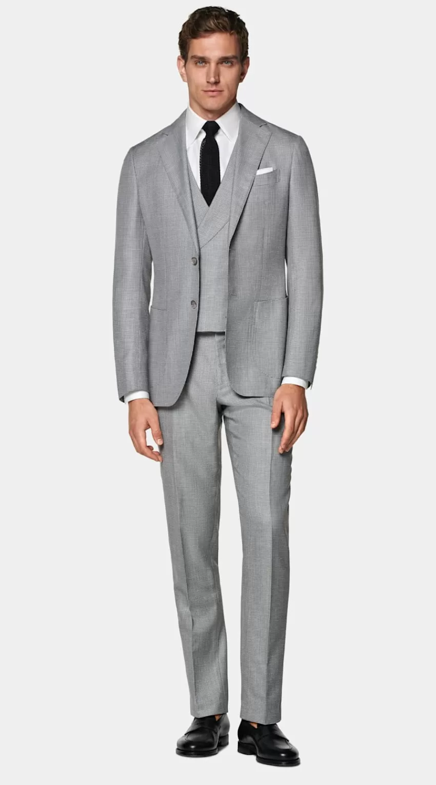 Suitsupply Havana Anzug Dreiteilig Hellgrau Tailored Fit Aus Schurwolle Seide Leinen | Deutschland Cheap
