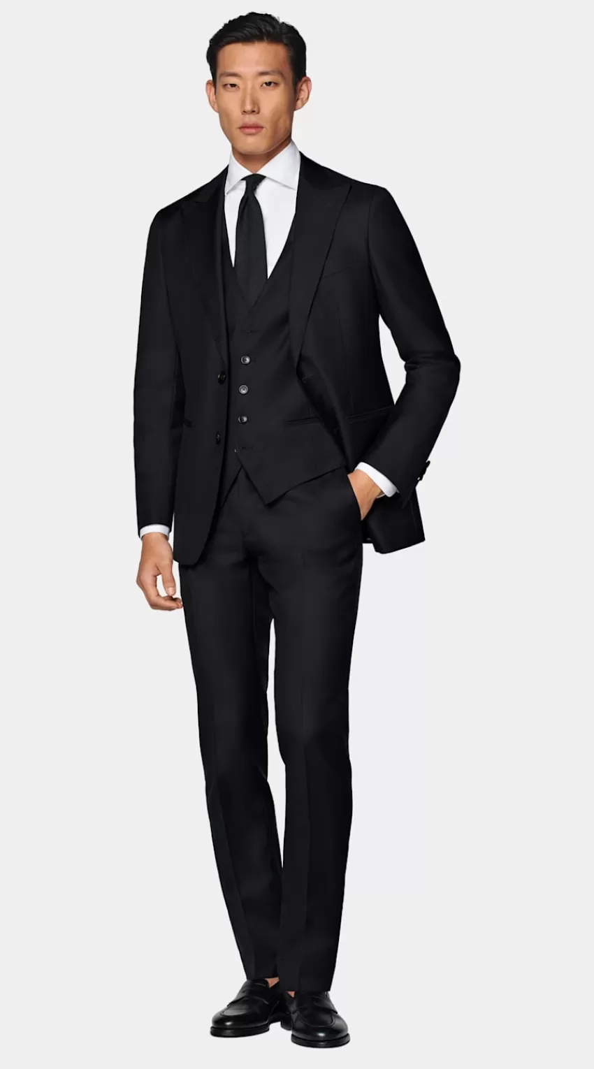 Suitsupply Havana Anzug Dreiteilig Navy Tailored Fit Aus Pure S110er Schurwolle | Deutschland Best