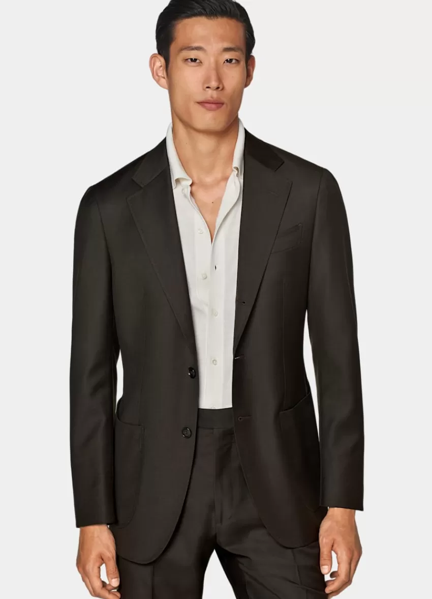 Suitsupply Havana Anzug Dunkelbraun Tailored Fit Aus Pure S110er Schurwolle | Deutschland Cheap