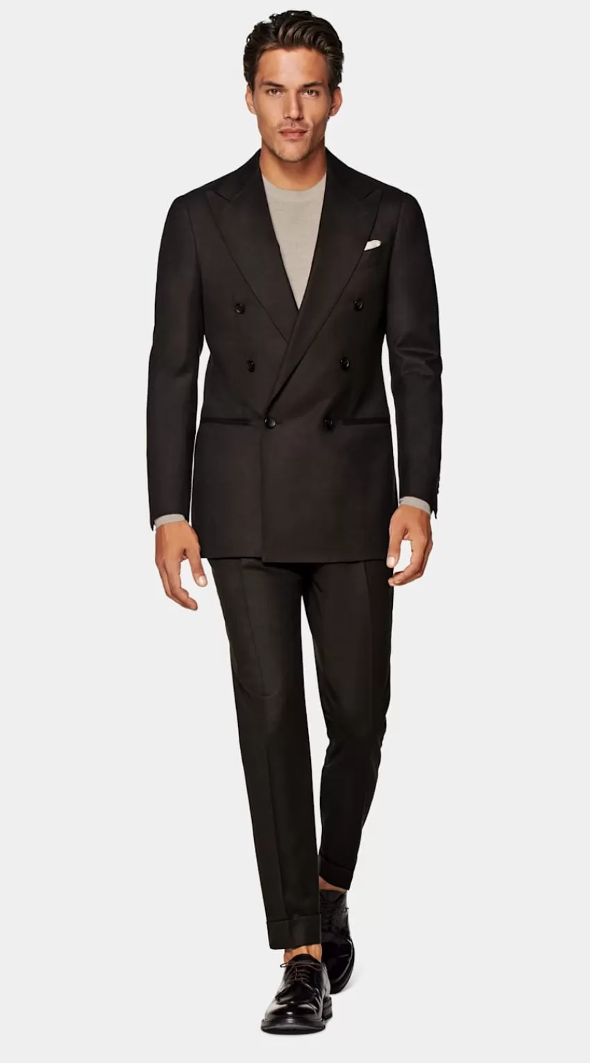 Suitsupply Havana Anzug Dunkelbraun Tailored Fit Aus Pure S120er Flanell-Schurwolle | Deutschland Cheap