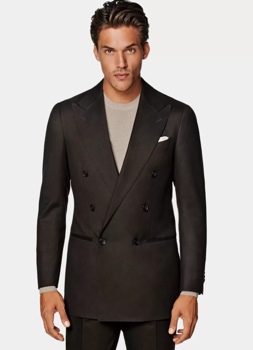 Suitsupply Havana Anzug Dunkelbraun Tailored Fit Aus Pure S120er Flanell-Schurwolle | Deutschland Cheap