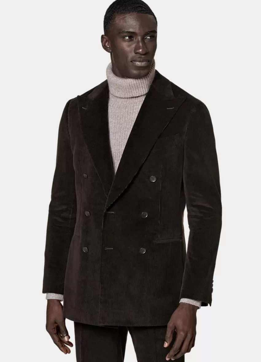 Suitsupply Havana Anzug Dunkelbraun Tailored Fit Aus Reiner Baumwoll-Cord | Deutschland Fashion