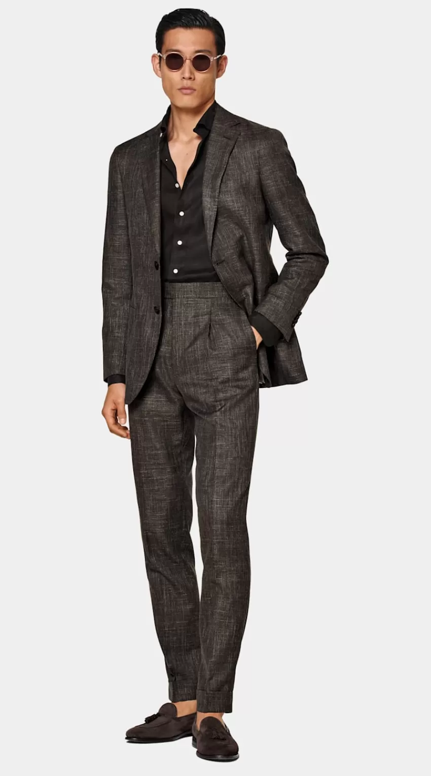Suitsupply Havana Anzug Dunkelbraun Tailored Fit Aus Schurwolle Seide Leinen | Deutschland Best