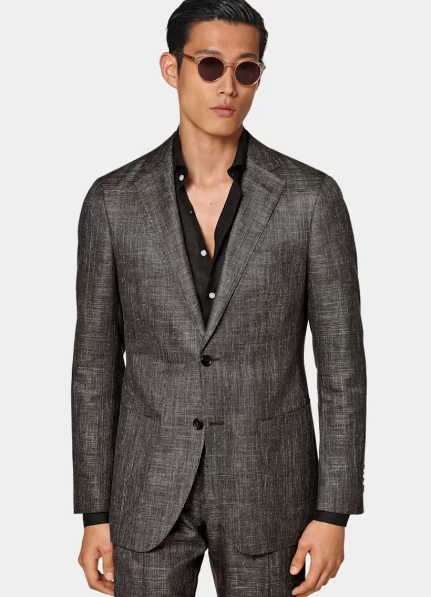Suitsupply Havana Anzug Dunkelbraun Tailored Fit Aus Schurwolle Seide Leinen | Deutschland Best