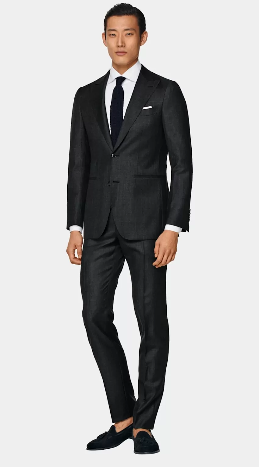 Suitsupply Havana Anzug Dunkelgrau Kariert Tailored Fit Aus Pure S110er Schurwolle | Deutschland Hot