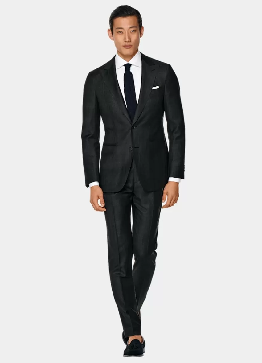 Suitsupply Havana Anzug Dunkelgrau Kariert Tailored Fit Aus Pure S110er Schurwolle | Deutschland Hot