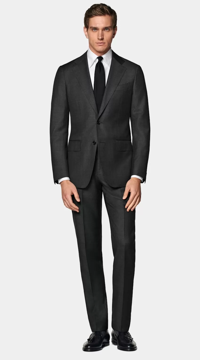 Suitsupply Havana Anzug Dunkelgrau Tailored Fit Aus Pure S110er Schurwolle | Deutschland Flash Sale