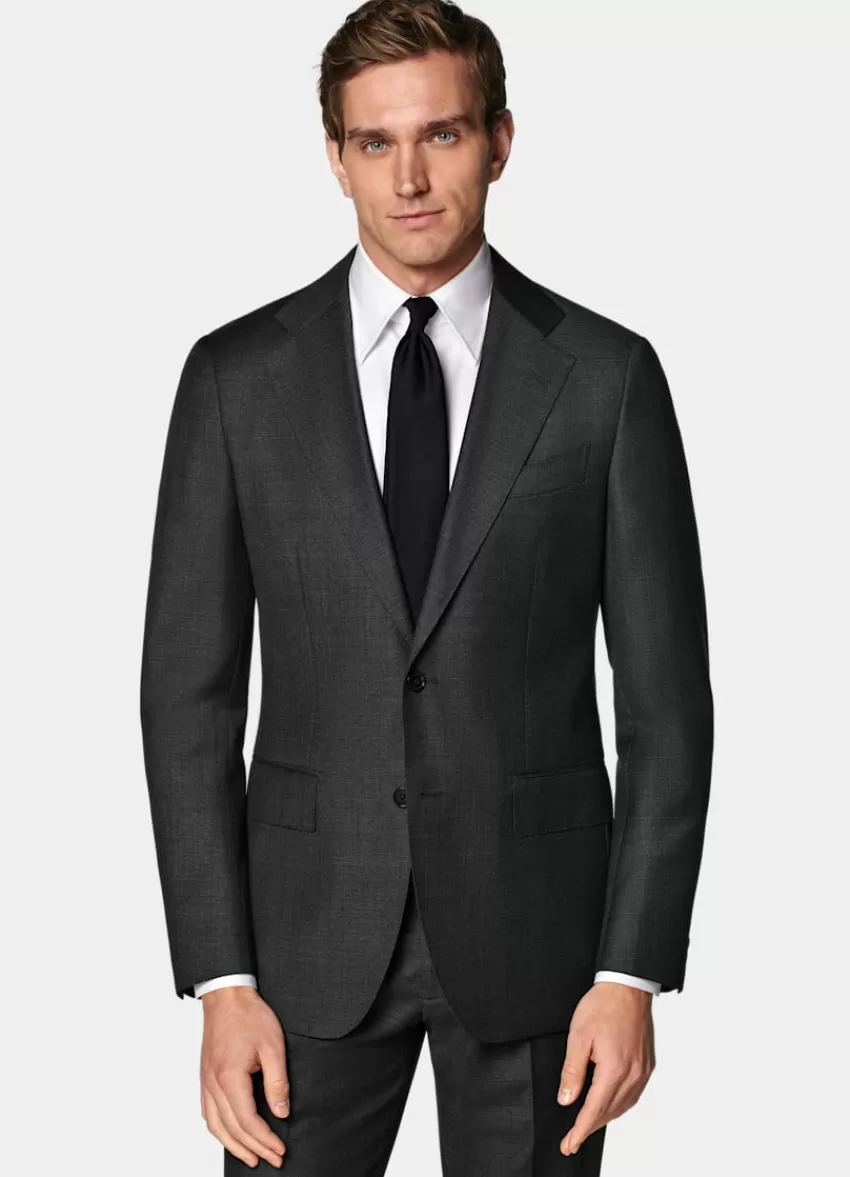 Suitsupply Havana Anzug Dunkelgrau Tailored Fit Aus Pure S110er Schurwolle | Deutschland Flash Sale