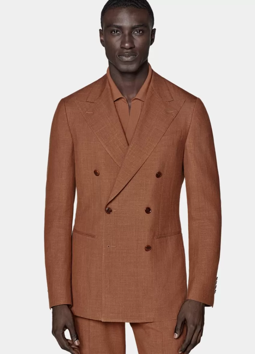Suitsupply Havana Anzug Dunkelorange Tailored Fit Aus Schurwolle Seide Leinen | Deutschland Online