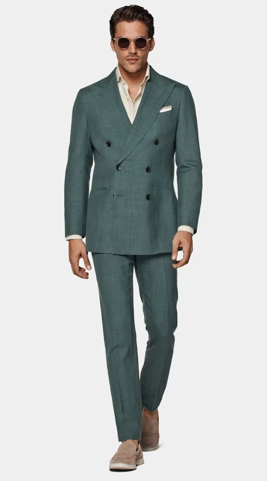 Suitsupply Havana Anzug Grün Tailored Fit Aus Schurwolle Seide Leinen | Deutschland Online