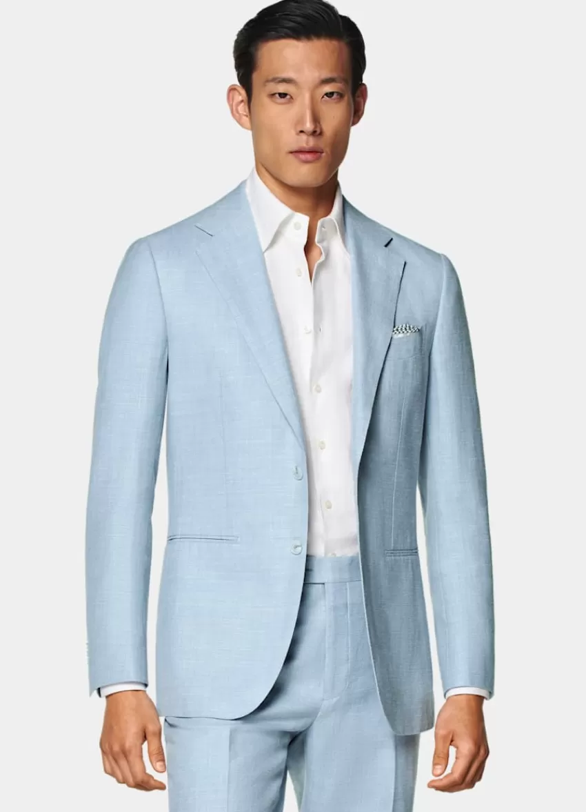 Suitsupply Havana Anzug Hellblau Tailored Fit Aus Schurwolle Seide Leinen | Deutschland Discount