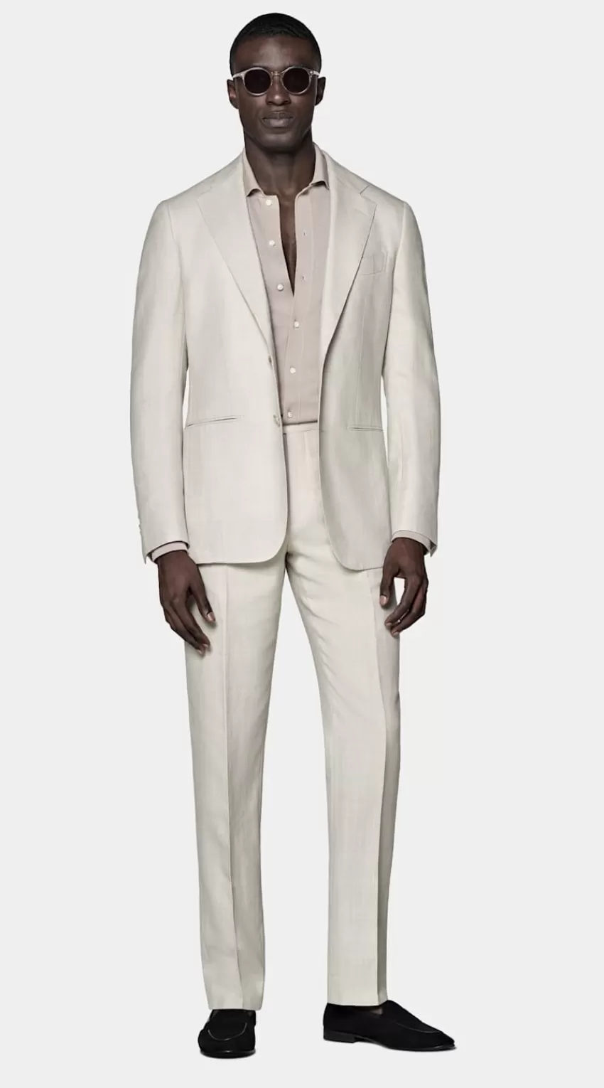 Suitsupply Havana Anzug Hellbraun Tailored Fit Aus Schurwolle Seide Leinen | Deutschland Cheap