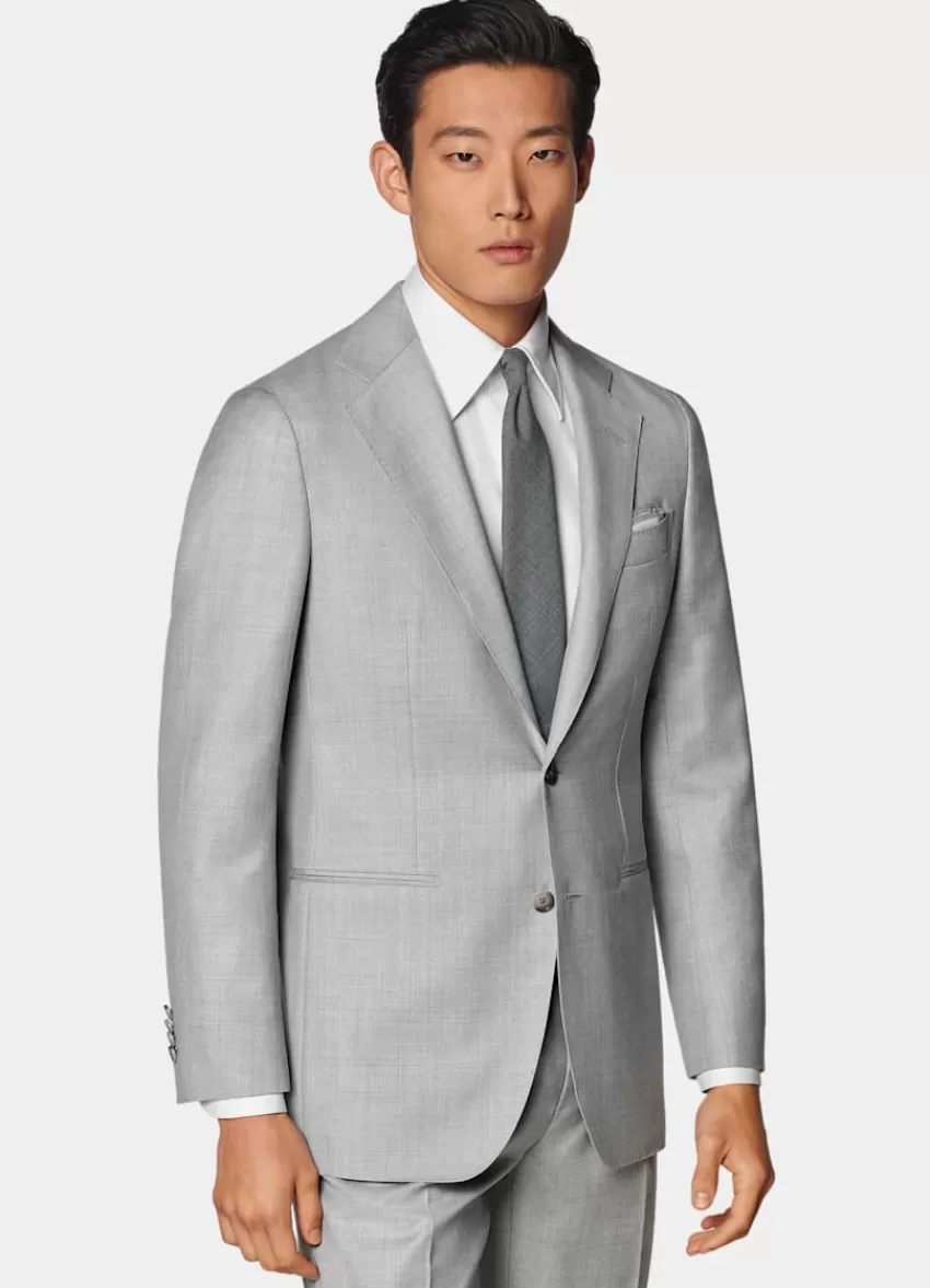 Suitsupply Havana Anzug Hellgrau Tailored Fit Aus Pure S140er Schurwolle | Deutschland Best Sale