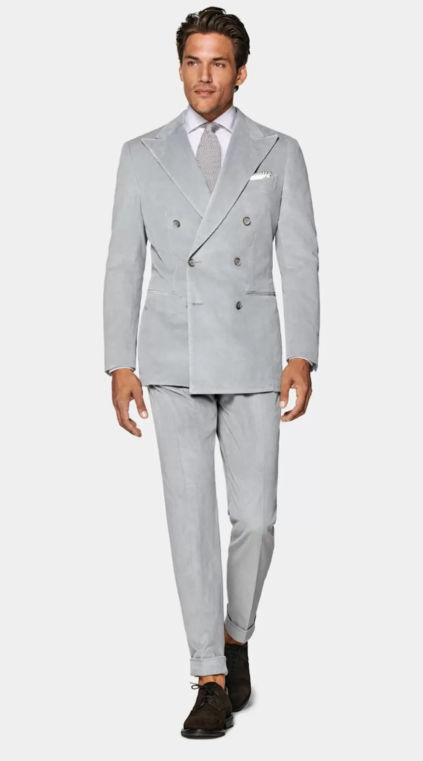 Suitsupply Havana Anzug Hellgrau Tailored Fit Aus Schurwolle Kaschmir Elastan | Deutschland Sale