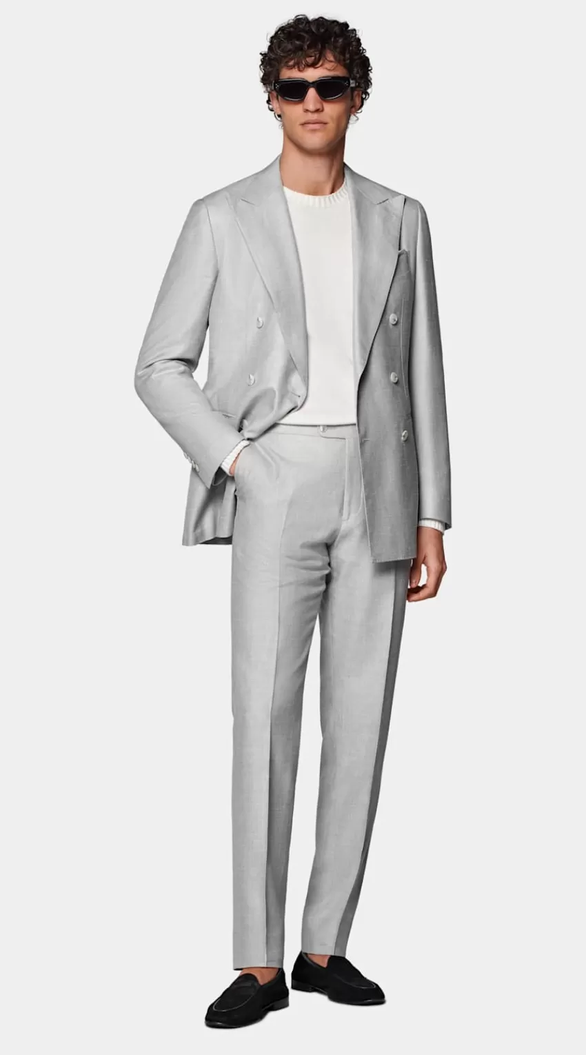 Suitsupply Havana Anzug Hellgrau Tailored Fit Aus Schurwolle Seide Leinen | Deutschland Best