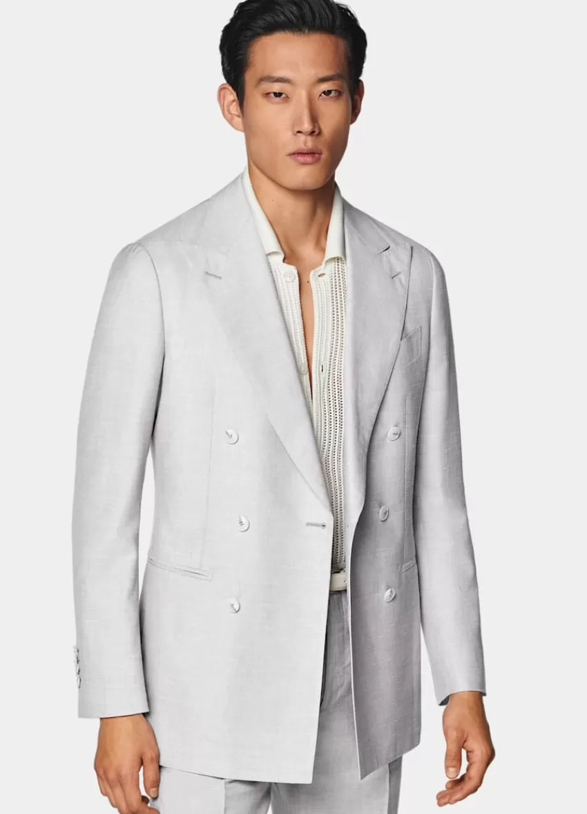 Suitsupply Havana Anzug Hellgrau Tailored Fit Aus Schurwolle Seide Leinen | Deutschland Cheap