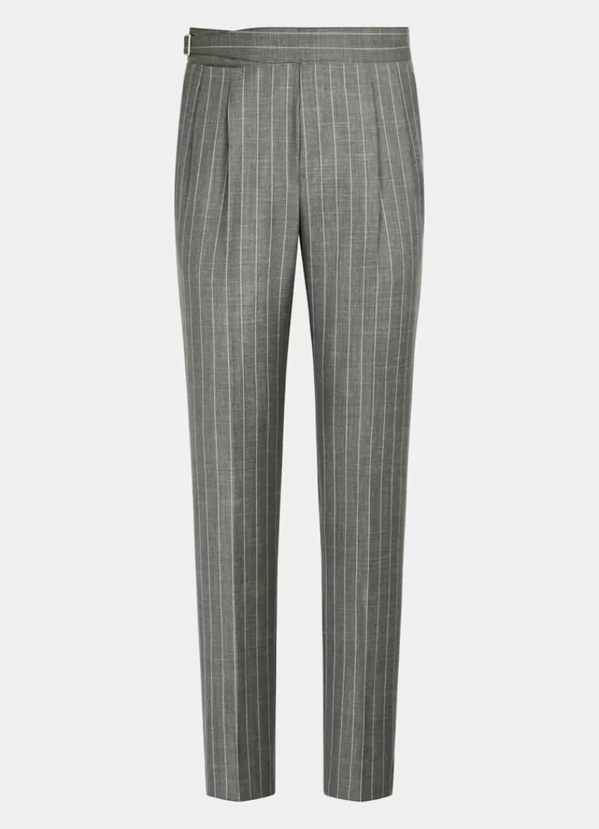 Suitsupply Havana Anzug Hellgrün Gestreift Tailored Fit Aus Schurwolle Seide Leinen | Deutschland Best Sale