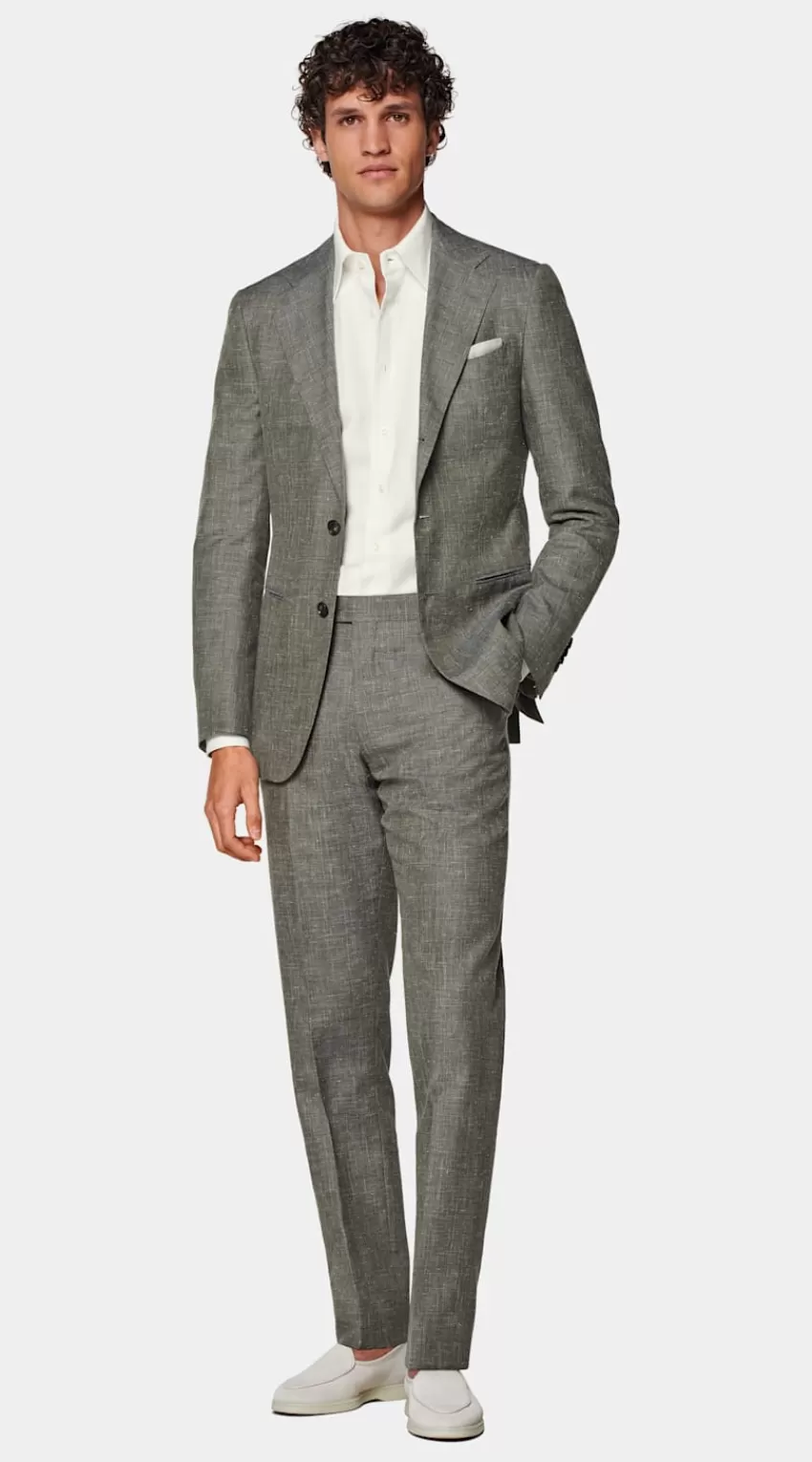 Suitsupply Havana Anzug Hellgrün Tailored Fit Aus Schurwolle Seide Leinen | Deutschland Clearance
