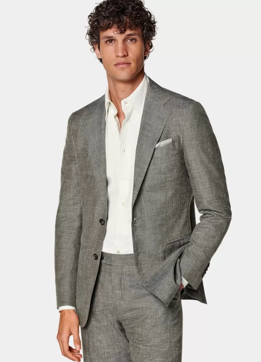 Suitsupply Havana Anzug Hellgrün Tailored Fit Aus Schurwolle Seide Leinen | Deutschland Clearance