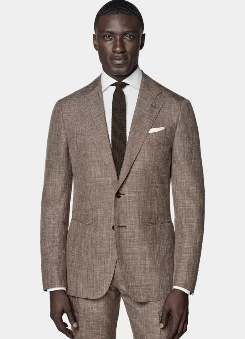 Suitsupply Havana Anzug Mittelbraun Tailored Fit Aus Schurwolle Seide Leinen | Deutschland Online