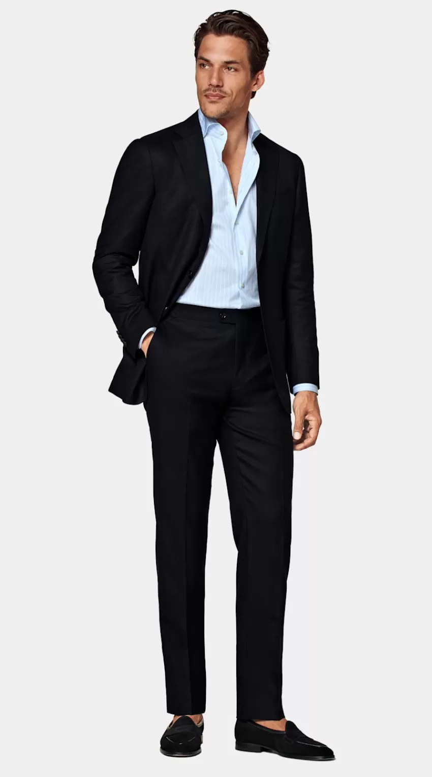 Suitsupply Havana Anzug Navy Tailored Fit Aus Pure S120er Flanell-Schurwolle | Deutschland Shop