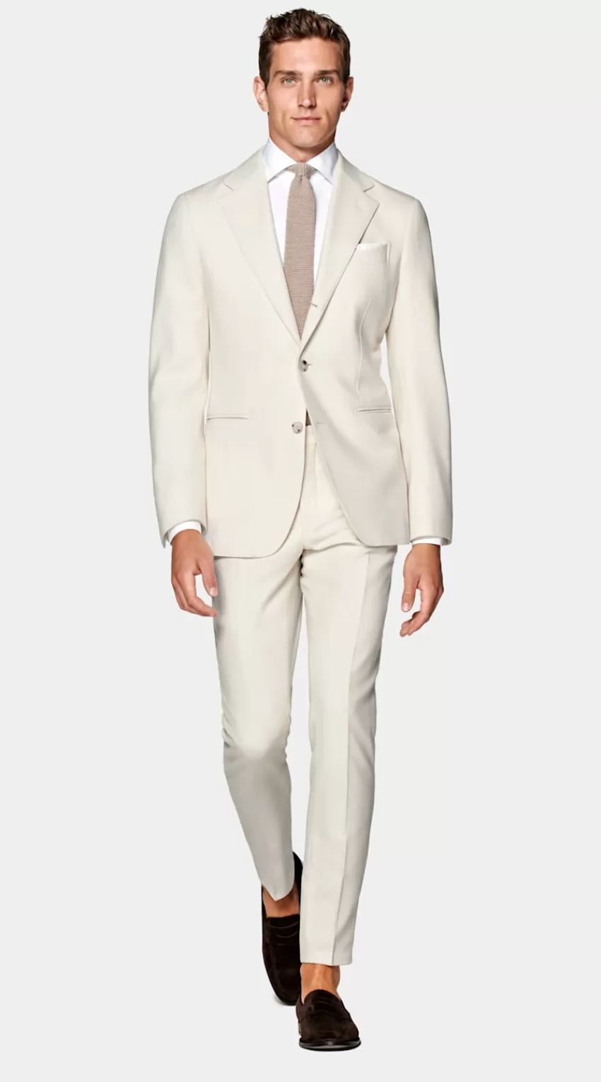 Suitsupply Havana Anzug Off-white Tailored Fit Aus Circular Schurwolle-Flanell | Deutschland Best Sale
