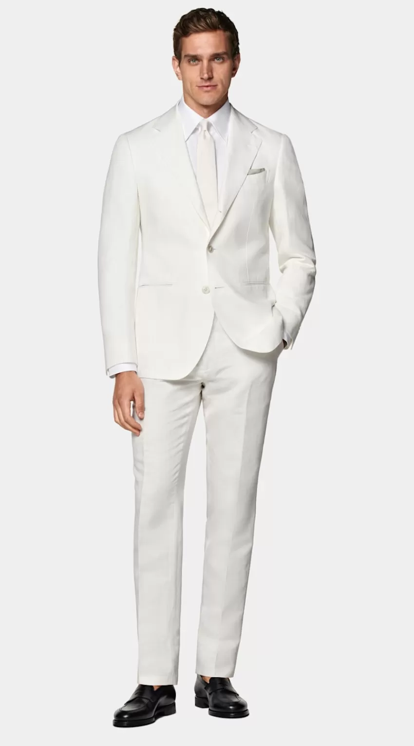 Suitsupply Havana Anzug Off-white Tailored Fit Aus Leinen Baumwolle | Deutschland Best